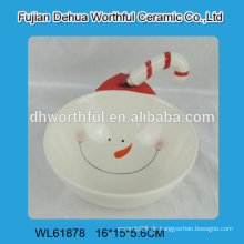 2016 lastest snowman design keramische schüssel mit buttermesser